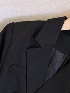 Double-Breasted Blazer with Notched Lapels and Cuff Buttons