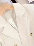 Double-Breasted Blazer with Notched Lapels and Cuff Buttons