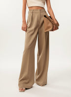High Waist Tailored Wide Leg Pants with Clean Finish