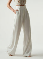 High Waist Tailored Wide Leg Pants with Clean Finish