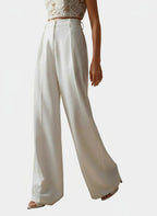High Waist Tailored Wide Leg Pants with Clean Finish