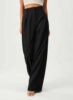 High Waist Tailored Wide Leg Pants with Clean Finish