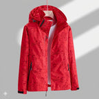 Hooded Rain Jacket with Textured Pattern and Zip Pockets
