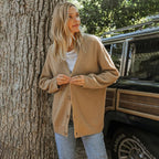 Oversized Ribbed Knit Cardigan with Button Front