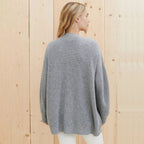 Oversized Ribbed Knit Cardigan with Button Front