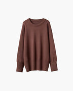 Oversized Ribbed Knit Crew Neck Sweater for Everyday Layering