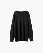 Oversized Ribbed Knit Crew Neck Sweater for Everyday Layering