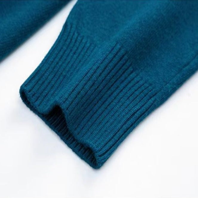 Roll Neck Knit Sweater with Long Sleeves and Soft Texture