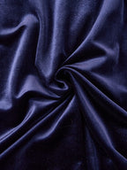 Velvet A-Line Midi Dress with Crew Neck and Long Sleeves