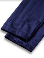Velvet A-Line Midi Dress with Crew Neck and Long Sleeves